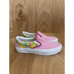 Vans Slip On Customs Simpsons Lisa Pink Size 3.5 Rare 1 of 1 One of a Kind